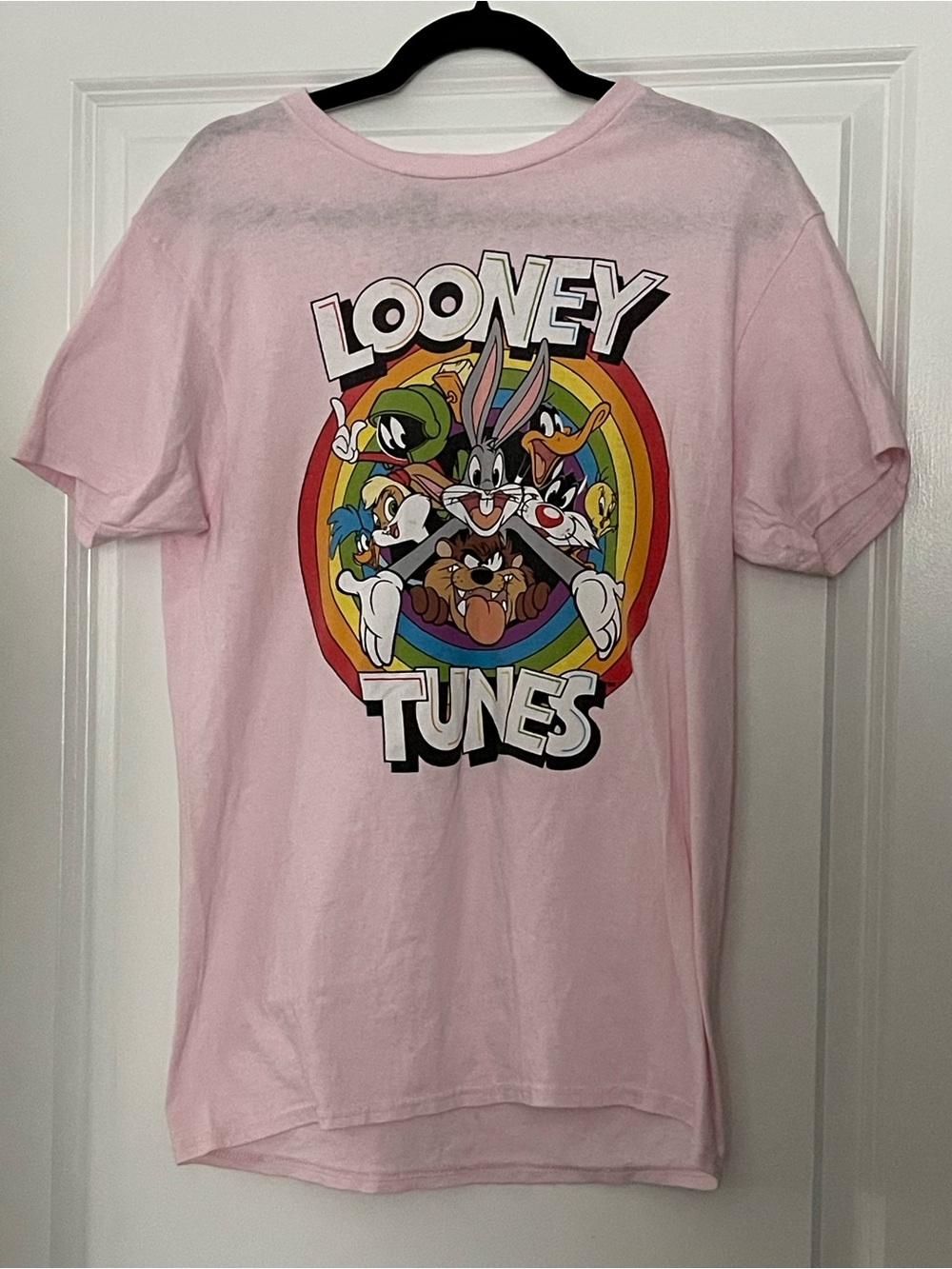 Warner Bros. Pink Looney Tunes Rainbow Character Tee-Size M